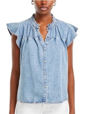 NWT | RAILS | Ruthie Denim Ruffle Top | XS